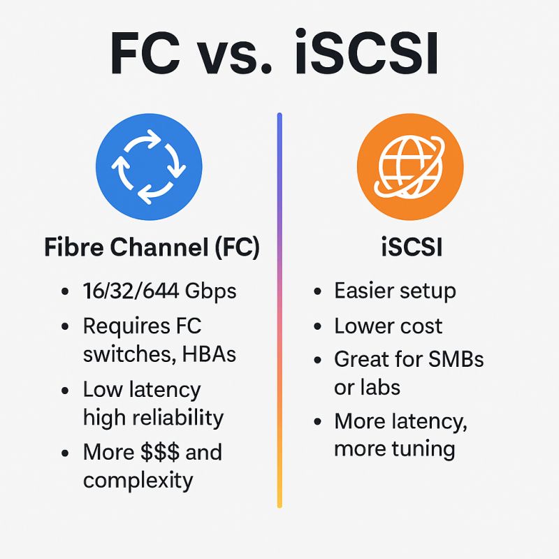مقایسه Fibre Channel و iSCSI در سال 2026؛ کدام فناوری برای SAN Storage مناسب‌تر است؟
